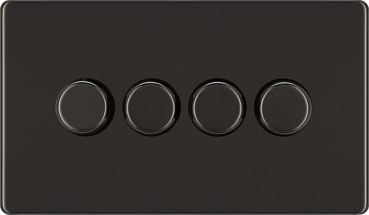 BG FBN84P Nexus 4 gang, 2 way, 400W Dimmer Switches-Push Type