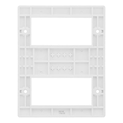 BG 8EM8 Round Edge | White | 2x 4 Module Double Stack Quad Euro Module Faceplate