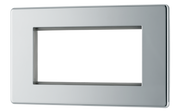 BG FPCEMR4 Euro Module Screwless Flat-Plate 4 Module Rectangular Front Plate Polished Chrome by British General (BG-FPCEMR4-Shopify-SA_1)