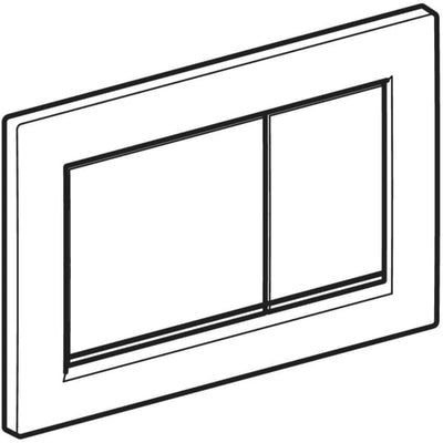 Geberit Omega20 Square WC Dual Flush Plate - Matt Chrome - 115.080.JQ.1 by Geberit (Geberit-115.080.JQ.1)