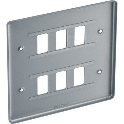 BG RMC6 Nexus Grid Metal Clad | 6 Module Front Plate by British General (BG-RMC6)