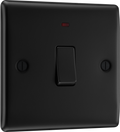 BG NFB31 Nexus Metal Matt Black 1 Gang 20A Double Pole Neon Switch