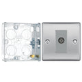 BG Nexus Brushed Steel Single Isolated Co-Axial Socket NBS62 with 25mm Steel Back Box