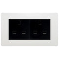 BG Evolve Pearlescent White 4 Gang 13A Unswitched Socket - PCDCL4GUSSB