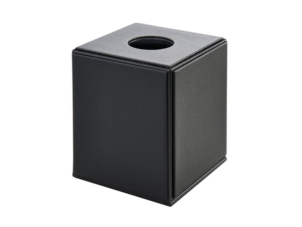 Corby Highland Cube Tissue Box Cover in Black Leather