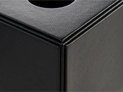Corby Highland Cube Tissue Box Cover in Black Leather by Corby of Windsor (Corby-26815)