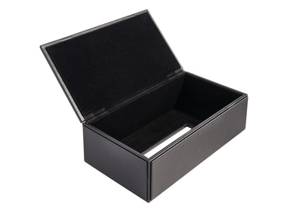 Corby Highland Rectangular Tissue Box Cover in Black Leather by Corby of Windsor (Corby-26816)