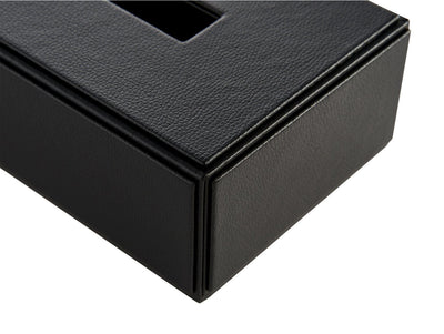 Corby Highland Rectangular Tissue Box Cover in Black Leather by Corby of Windsor (Corby-26816)