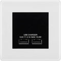 BG Nexus White Moulded Dual USB Charger 3.1A Output Socket - Black Insert