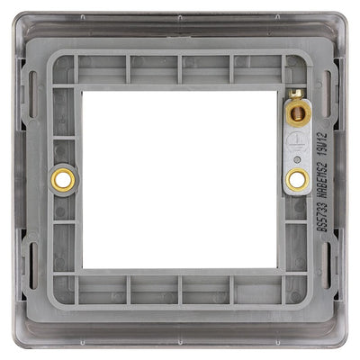 BG Nexus Antique Brass Double Secondary Telephone Socket, Screw Terminal - Grey Insert