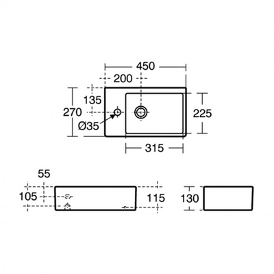 Ideal Standard Strada 450mm Cloakroom Basin - White - K081701