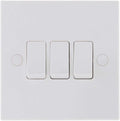 BG 943 Moulded Square Edge | White | 3 Gang 10AX 2 Way Plate Switch