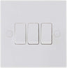 BG 943 Moulded Square Edge | White | 3 Gang 10AX 2 Way Plate Switch by British General (BG-943)