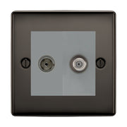 BG Nexus Metal Black Nickel TV & Satellite Socket NBN65G by BG Nexus (BG-NBN65G)