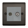 BG Nexus Metal Black Nickel TV & Satellite Socket NBN65G by BG Nexus (BG-NBN65G)