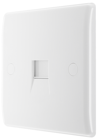 BG 8RJ11/1 Moulded Round Edge | White | RJ11 Terminal Telephone Socket (Screw) by British General (BG-8RJ11/1)