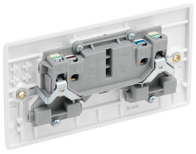 BG 822DP Moulded Round Edge | White | 13A | 2 Gang 2 Pole Switched Socket by British General (BG-822DP)