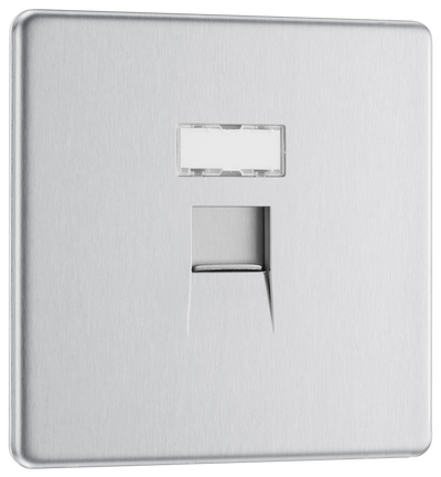 FBSRJ451 Front - This RJ45 ethernet socket from British General uses an IDC terminal connection and is ideal for home and office providing a networking outlet with ID window for identification. 