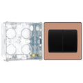 BG Evolve Polished Copper 2G Wide Rocker Light Switch PCDCP42WB with 35mm Steel Back Box