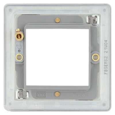 BG Brushed Steel 45W USB Wall Socket Euro Module USB-A & C - Black Insert