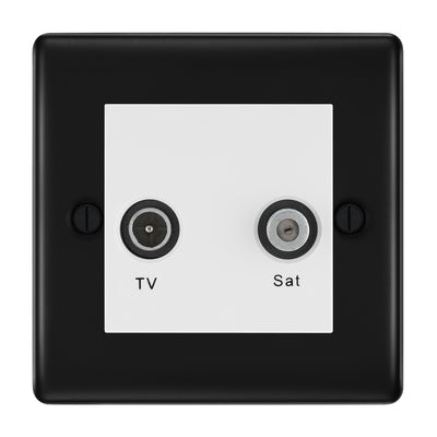 BG Nexus Metal Matt Black TV & Satellite Socket NFBTVSATW by British General (BG-NFBTVSATW)