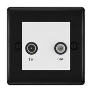 BG Nexus Metal Matt Black TV & Satellite Socket NFBTVSATW by British General (BG-NFBTVSATW)