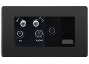 BG Evolve Black Chrome Quadplex Combination TV Socket PCDBC69B by British General (BG-PCDBC69B)