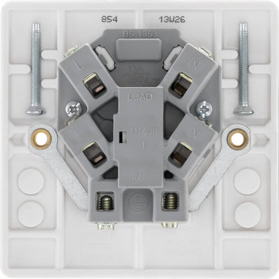 BG 854 Moulded Round Edge | White | 13A Unswitched Fused Connection Unit by British General (BG-854)