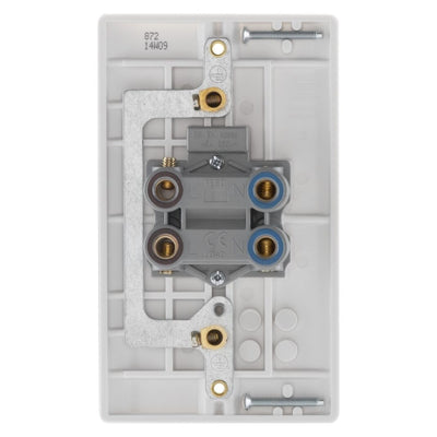 BG 872 Moulded Round Edge | White | 2 Gang 45A 2 Pole Neon Cooker Switch