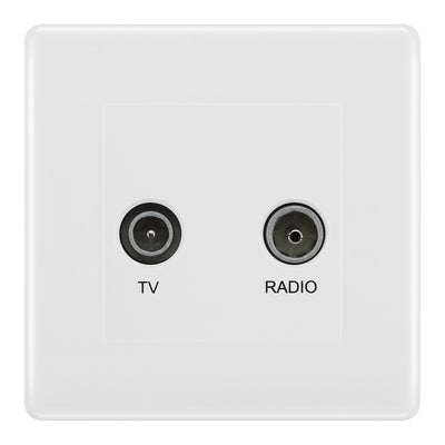 BG Nexus White Moulded TV & FM Socket NWM66W by BG Nexus (BG-NWM66W)