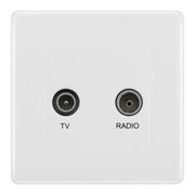 BG Nexus White Moulded TV & FM Socket NWM66W by BG Nexus (BG-NWM66W)