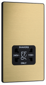 BG Evolve PCDSB20B Satin Brass 115-240V Dual Voltage Socket-Black Insert by British General (BG-PCDSB20B-Shopify-SA_1)