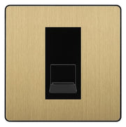 BG Evolve Satin Brass Single RJ11 Telephone Socket PCDSBRJ111 - Black Insert by British General (BG-PCDSBRJ111B)