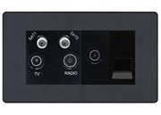 BG Evolve Matt Grey Quadplex Combination TV Socket PCDMG69B by British General (BG-PCDMG69B)