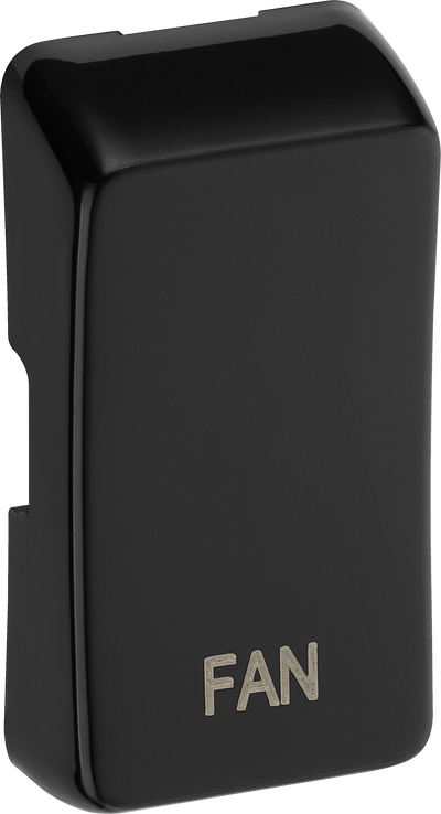 RRFNPCDB Front - This Evolve Black rocker can be used to replace an existing switch rocker in the British General Grid range for easy identification of the device it operate