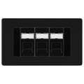 BG Screwless Matt Black 3 Gang RJ45 Cat6 Data Socket Outlet Black Inserts