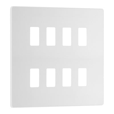 BG Evolve Pearlescent White 8 Gang Dual Mode LED Dimmer Light Switch 2 Way Custom Switch