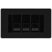 BG Screwless Matt Black 3 Gang RJ11 Telephone Socket Euro Module - Black Insert by British General (BG-FFBRJ113B)