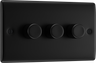 BG NFB83 Nexus Metal Matt Black 3 Gang 200W 2 Way Push On-Off Intelligent LED Dimmer Switch by British General (BG-NFB83)