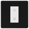 BG Nexus Screwless Matt Black Single Secondary Touch Dimmer Switch - White Insert