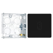 BG Screwless Matt Black 13A Unswitched Fused Connection Unit FFB54 with 25mm Steel Back Box