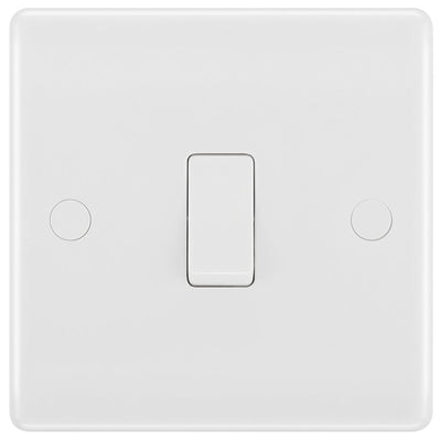 BG 811 Moulded Round Edge | White | 1 Gang 10AX 1 Way Plate Switch