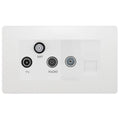 BG Evolve Pearlescent White Triplex TV/FM/Sat + Return & 1 Gang Telephone