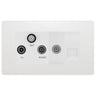 BG Evolve Pearlescent White Triplex TV/FM/Sat + Return & 1 Gang Telephone by British General (BG-PCDCL68W)