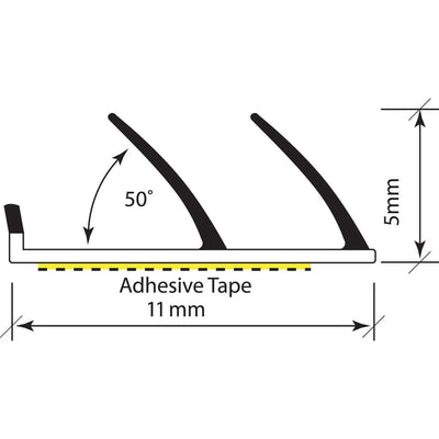 Astroflame ASP Seal - Twin Fin (Brown - 2100mm length) by Astroflame (Aastroflame-AFASPTF/B)