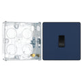 BG Evolve Matt Blue 10AX 1 Way Press Switch PCDDB14B with 25mm Steel Back Box