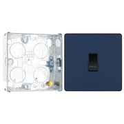 BG Evolve Matt Blue 10AX 1 Way Press Switch PCDDB14B with 25mm Steel Back Box