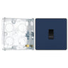 BG Evolve Matt Blue 10AX 1 Way Press Switch PCDDB14B with 25mm Steel Back Box