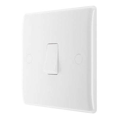 BG Nexus Intermediate Light Switch 1 Gang 10AX White & 32mm Pattress Back Box