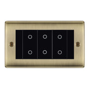 BG Nexus Antique Brass Triple Master Touch Dimmer Switch - Black Insert by British General (BG-EMTDMB+NABEMR4)